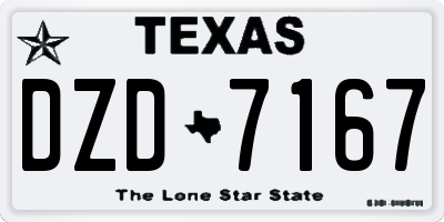 TX license plate DZD7167