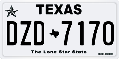 TX license plate DZD7170