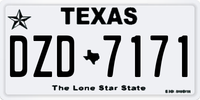 TX license plate DZD7171