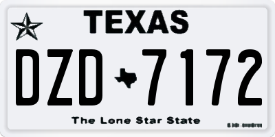 TX license plate DZD7172