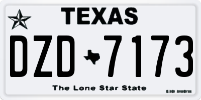 TX license plate DZD7173