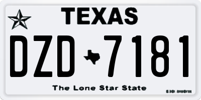 TX license plate DZD7181