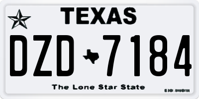 TX license plate DZD7184