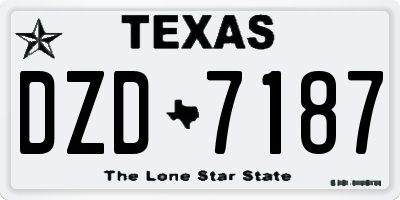 TX license plate DZD7187