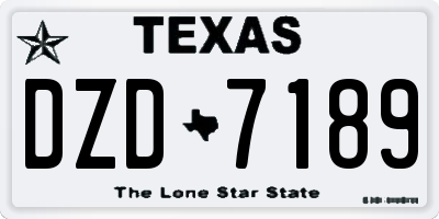 TX license plate DZD7189