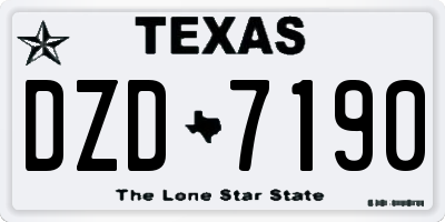 TX license plate DZD7190