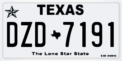 TX license plate DZD7191