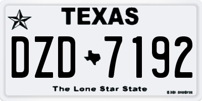 TX license plate DZD7192