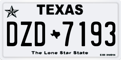 TX license plate DZD7193
