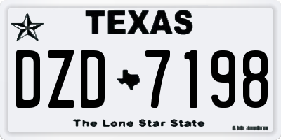 TX license plate DZD7198