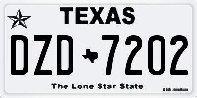 TX license plate DZD7202