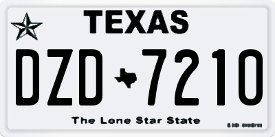 TX license plate DZD7210
