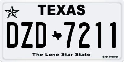 TX license plate DZD7211