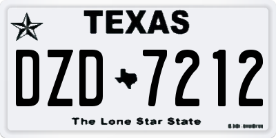 TX license plate DZD7212