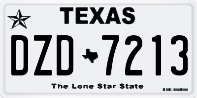 TX license plate DZD7213