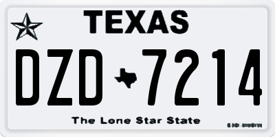 TX license plate DZD7214