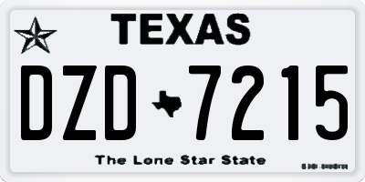 TX license plate DZD7215
