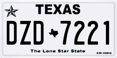 TX license plate DZD7221