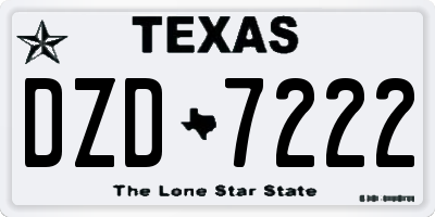 TX license plate DZD7222