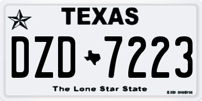TX license plate DZD7223