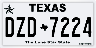 TX license plate DZD7224