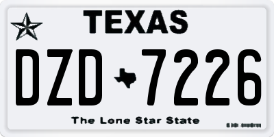 TX license plate DZD7226