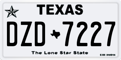 TX license plate DZD7227
