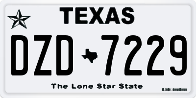 TX license plate DZD7229