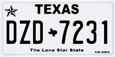 TX license plate DZD7231