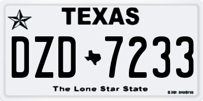 TX license plate DZD7233