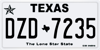 TX license plate DZD7235