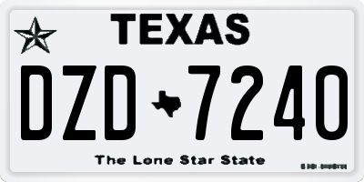 TX license plate DZD7240