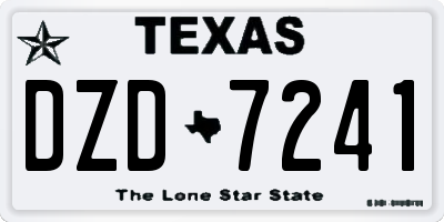TX license plate DZD7241