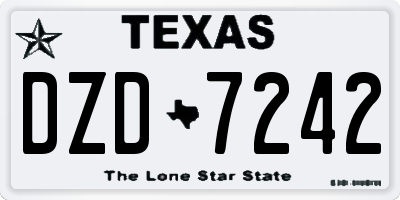 TX license plate DZD7242