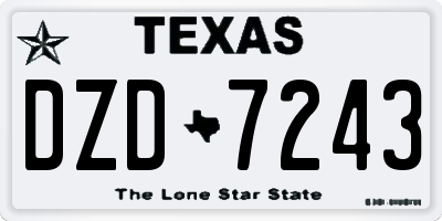 TX license plate DZD7243