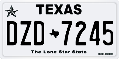 TX license plate DZD7245