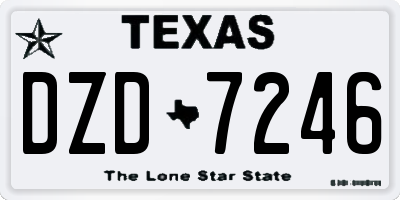 TX license plate DZD7246