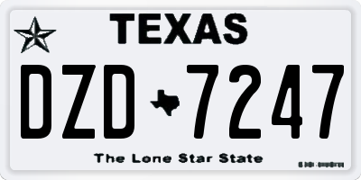 TX license plate DZD7247