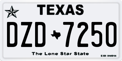TX license plate DZD7250