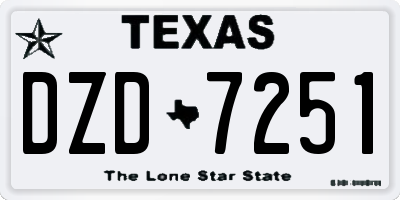 TX license plate DZD7251