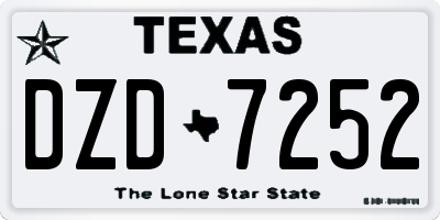 TX license plate DZD7252