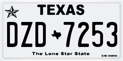 TX license plate DZD7253