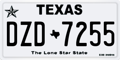 TX license plate DZD7255
