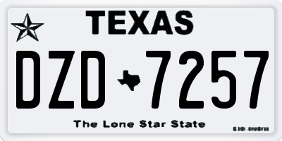 TX license plate DZD7257