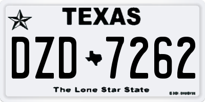TX license plate DZD7262