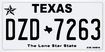 TX license plate DZD7263