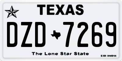 TX license plate DZD7269