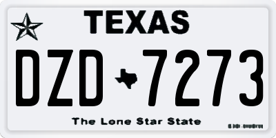 TX license plate DZD7273