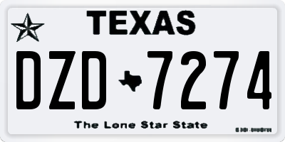 TX license plate DZD7274
