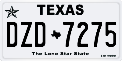 TX license plate DZD7275